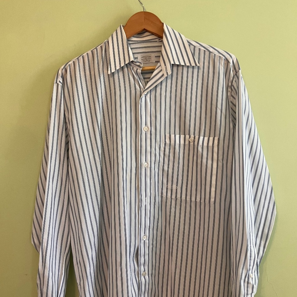 Vintage Mens Missoni Uomo Sz 39 Striped Long Sleeved Dress Designer Shirt Button